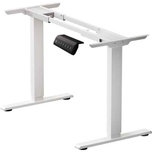 NICECOZY Dual Motor Electric Standing Desk Frame, Height Adjustable Table Legs for Max 44″ x 70.8″ Desktop with 330lbs Capacity, Ergonomic Sit Stand Up Desk Base for Home Office, White Frame Only