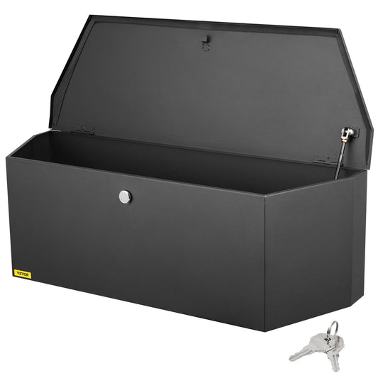 VEVOR Steel Trailer Tongue Box, 36"x12"x12" Heavy Duty Storage With Lock and Keys, Utility Tool Chest for Pickup Truck Bed, RV