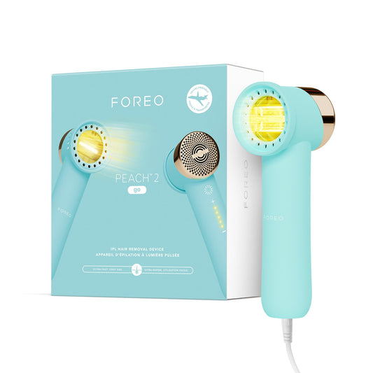 FOREO Peach 2 go IPL Hair Removal Device - Travel-Friendly Permanent Hair Removal - Laser Hair Removal - Body & Face - Painless Hair Removal - Skin Cooling & Silicone Shield - Customizable Artic Blue