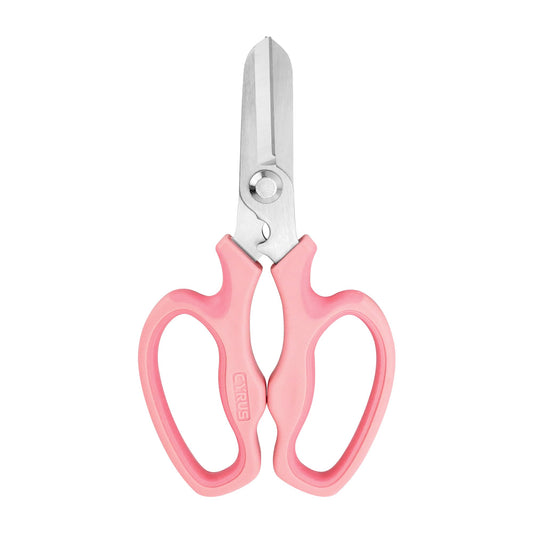 CYRUS Garden Shears Pruner Secateurs 7.5" Pruning Scissors with Integrated Stab Remover Flower Sharp Gardening hand tools Florist Bonsai Cutters Rose Snips Pink