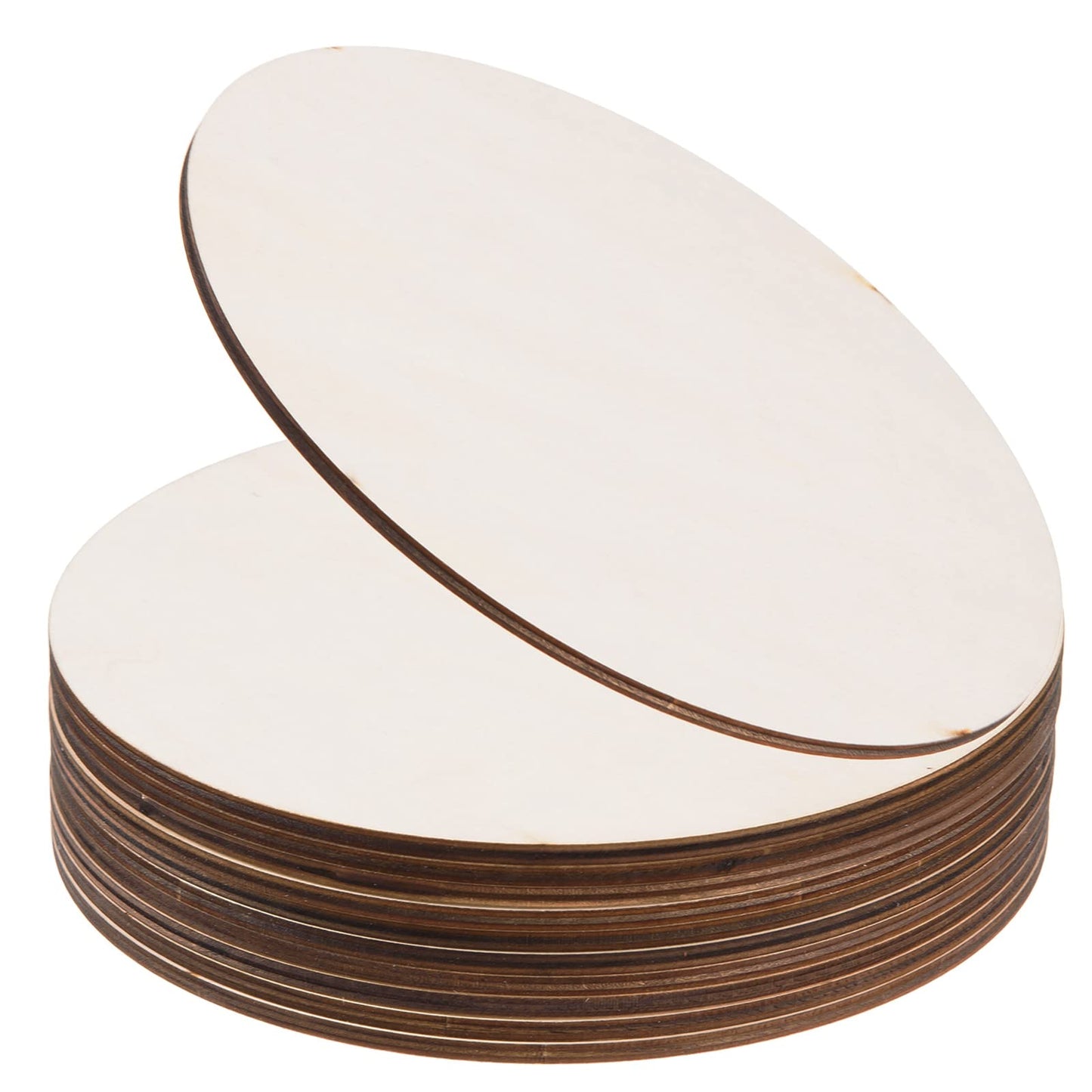 24 Pack 8 Inch Wooden Circles for Crafts 0.2" Thick Unfinished Round Wood Slices Natural Rounds Wooden Cutouts Blank Round Wood Discs for DIY Crafts Door Hanger Wedding Home Hanging Sign Decoration