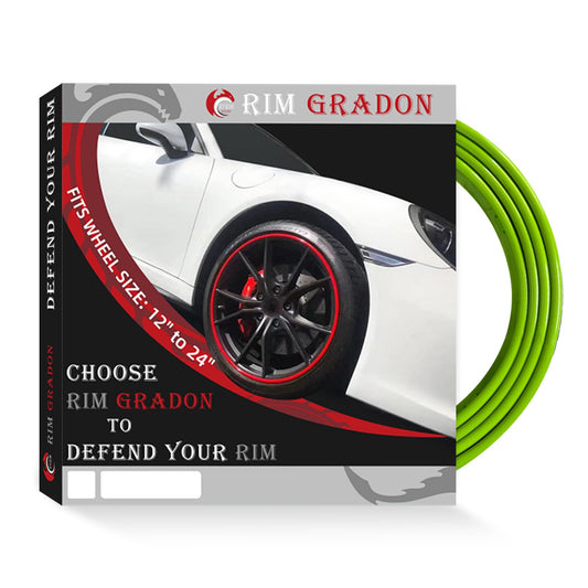 CRYRIMDRAGON 4-Pack Alloy Rim Protector for Car Wheels–Fits 12 to 24 Inch Wheels – No-Scratch Rim Guards for Curb Rash & Scuffs–Adhesive-Free Universal Fit Wheel Edge Protectors(Green)