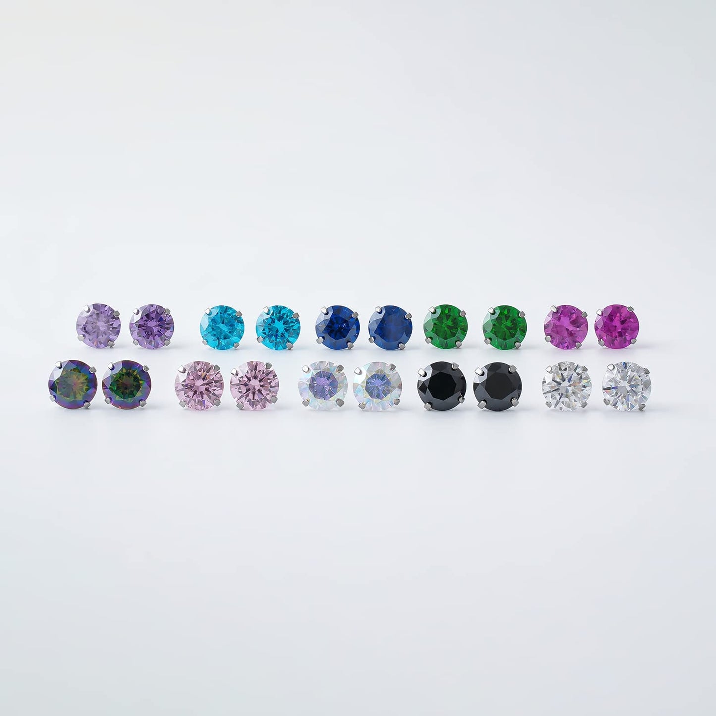 1 Pair Implant Grade Titanium Stud Earrings Set Hypoallergenic 3mm 4mm 5mm 6mm Cubic Zirconia G23 Titanium Earring Studs for Women Men for Sensitive Ear (6mm clear)