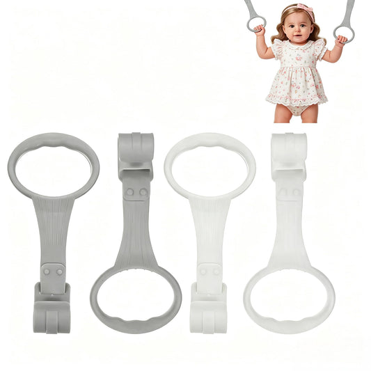 4Pcs Baby Playpen Pull up Rings,Pull up Rings for Playpen Baby Walking Exercise Assistant Tools for Infant Toddler Practice (2 Gray & 2 White)