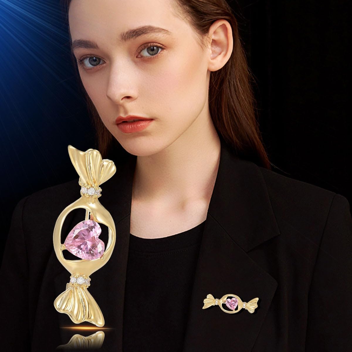 AILONMEI Brooches And Pins For Women Fashion Elegant Flower Broches Lady Costume Jewelry Brooch Pins (Candy)