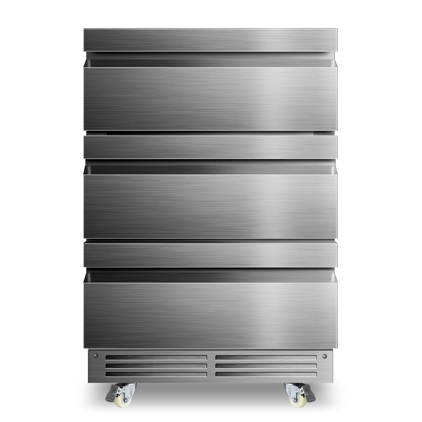 Velieta 24 Inch Upgraded Three-Drawer Beverage Fridge, Weather Proof Outdoor Stainless Steel Beverage Refrigerator, Under Counter Built-in Beverage Cooler for Home & Commercial Use