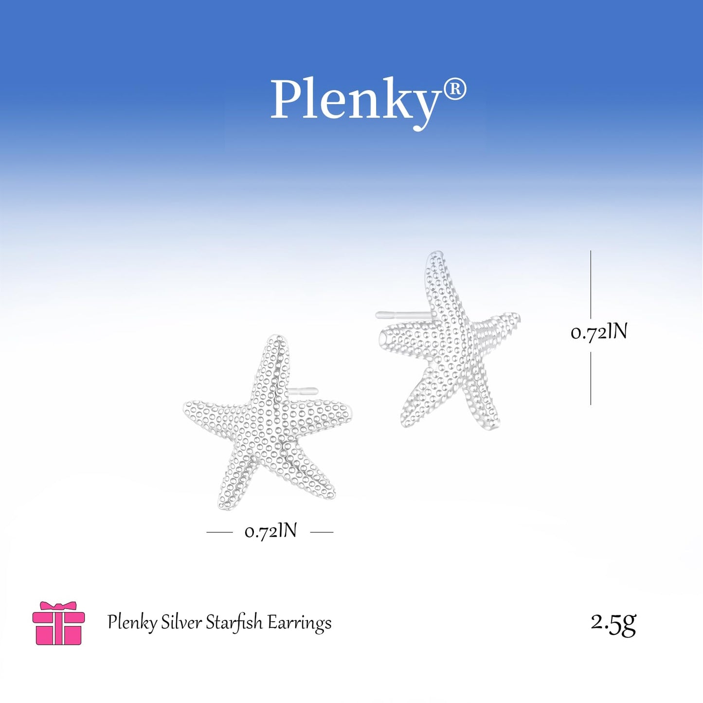 Plenky Gold Earrings for Women- 14K Silver Plated Starfish Earrings Summer Beach Vacation Outfits Trendy Jewelry Gifts