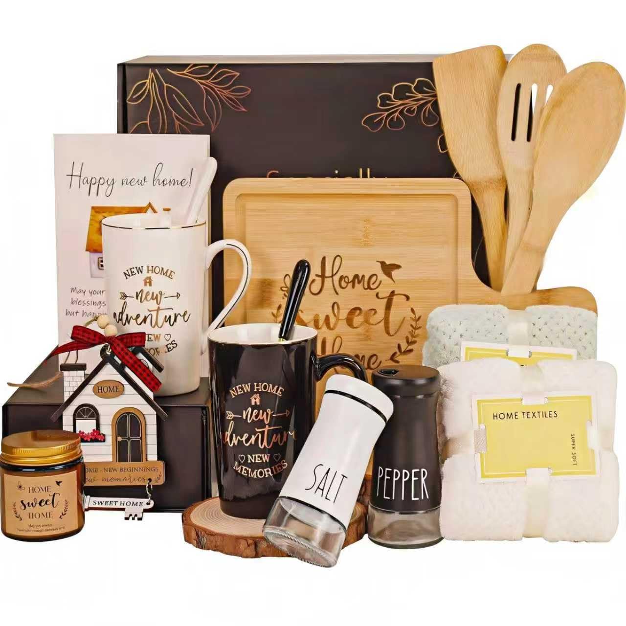 House Warming Gifts New Home,13 Pcs New Home Gift Ideas Basket,Personalized Housewarming Gifts for Homeowners,Closing Gifts for Home buyer,Couples Women,Men