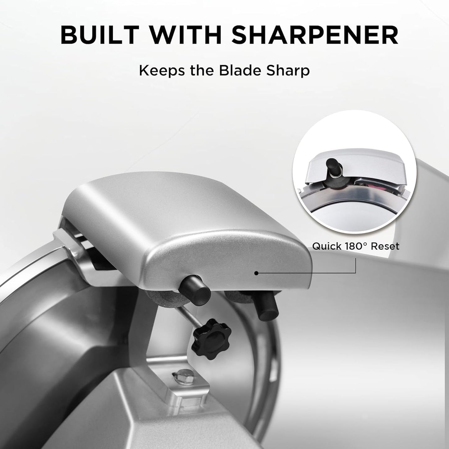Valley Sportsman 10" Commercial Meat Slicer Machine - Electric Deli Meat Slicer with Stainless Steel Blade, Built-in Sharpener, Adjustable Thickness Food Slicer for Meat/Bread/Fruit/Cheese