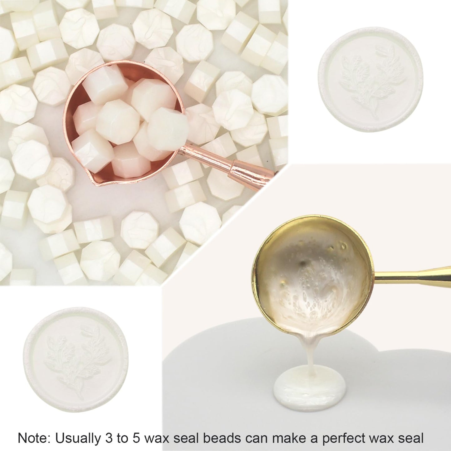Andotopee Pearl White Wax Seal Beads 1450pcs (1.1lb), Premium Pearlescent Sealing Wax Pellets for Stamp Seals, Wedding Invitation, Letter Envelope, Thanks Card & Scrapbook DIY Crafts & Bridal Crafts