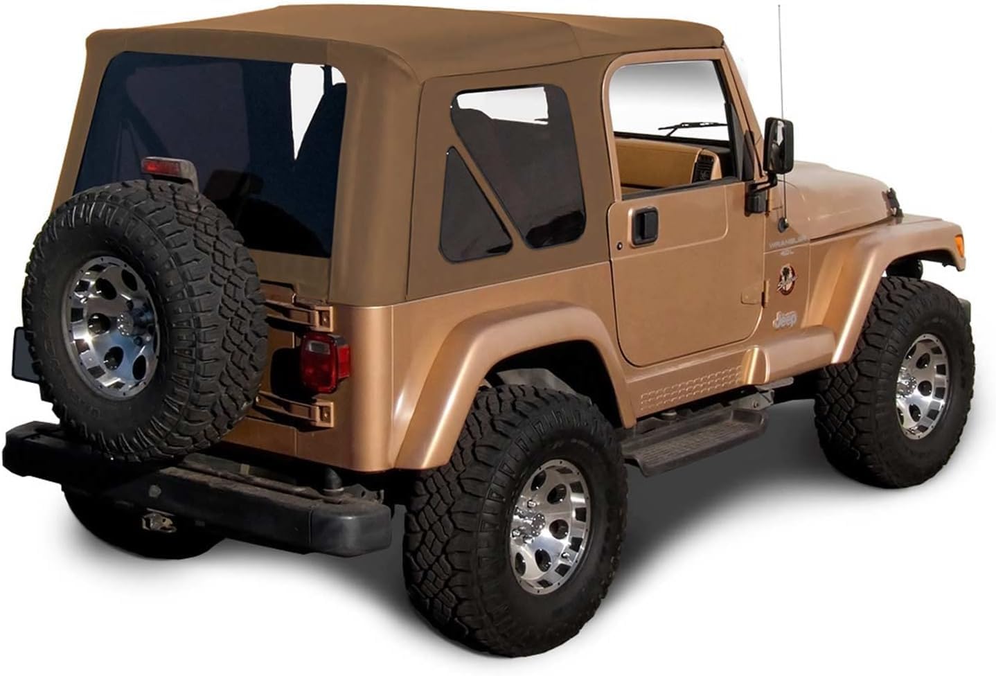 Sierra Offroad Soft Top for 1997 to 2006 Jeep Wrangler TJ - Spice, Sailcloth Vinyl - 2 Door Jeep Soft Top with Rear Plastic Tinted Windows - Factory Precision Fit Replacement - No Upper Door Skins