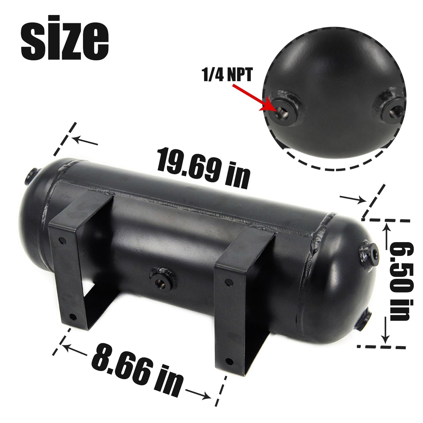 CNRAQR 3 Gallon Air Tank with 200PSI Air Compressor for Suspension/Air Ride/Bag/Car Train Truck Horn Aluminum 12 Liter Compressed air Storage Tank Onboard System Air Suspension Compressor Kit