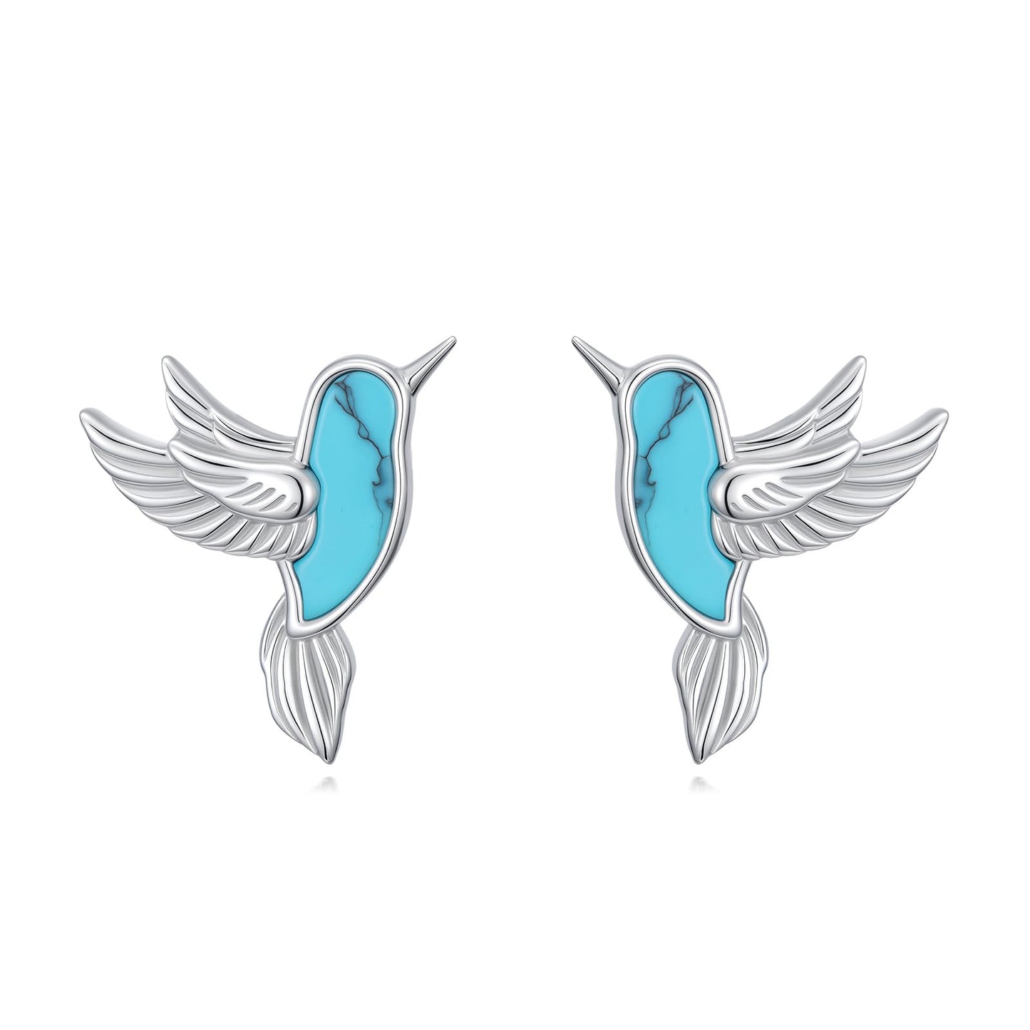 WINNICACA Hummingbird Stud Earrings for Women Turquoise Earrings 925 Sterling Silver Jewelry Hypoallergenic Gift for Sensitive Ears Birthday Mothers Day Gifts for Mom Women Wife