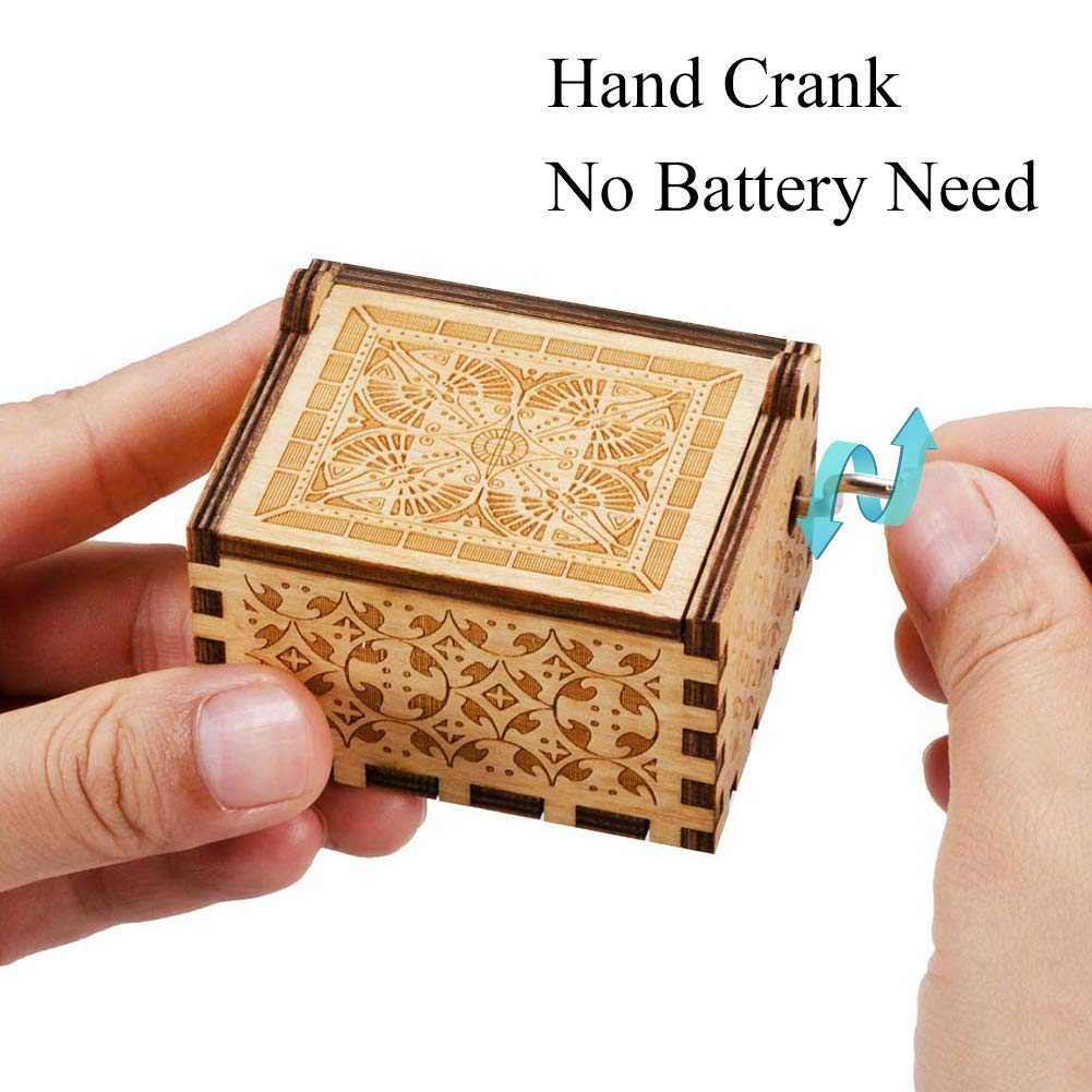 BOOB Hand Crank Music Box Wood Vintage Musical Box-You are My Sunshine Antique small Gift to My GrandDaughter from Grandma for birthday Christmas Thanksgiving Valentine's Day Mother's Day