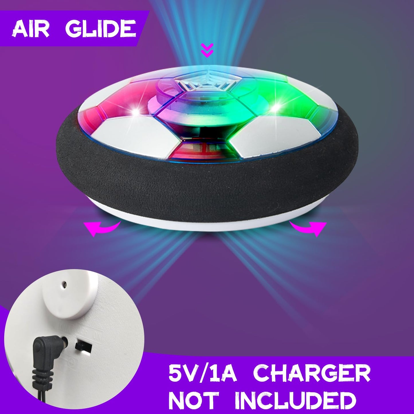 BLUEYE 2Packs Rechargeable Hover Soccer Ball- Kids Toys - Indoor Toddler Game -Birthday for Boy Age 3,4,5,6,7,8,9 Years Old - Easter Basket Essential- Stocking Stuffers - Yankee Swap