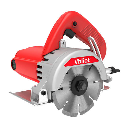 VBLIOT 4-3/8-Inch Tile Saw, 1400W 12A Concrete Wet Saw Handheld Cutting Carving Machine, Includes Carbon Brush Wrench Diamond Cutting Disc