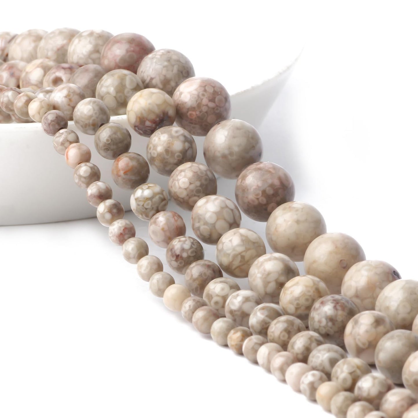 Yochus 45pcs Polish Maifanitum Beads，8mm Healing Power Natural Stone Round Loose Gemstone Beads for Jewelry Making Earring Necklace DIY Crafts
