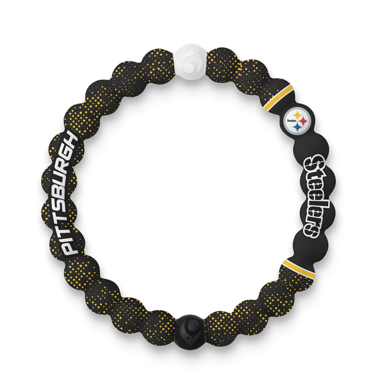 Lokai NFL Football Collection Silicone Beaded Bracelet, Pittsburgh Steelers Home Field (Medium) - For Women & Men, Silicone Jewelry Fashion -On for Comfortable Fit