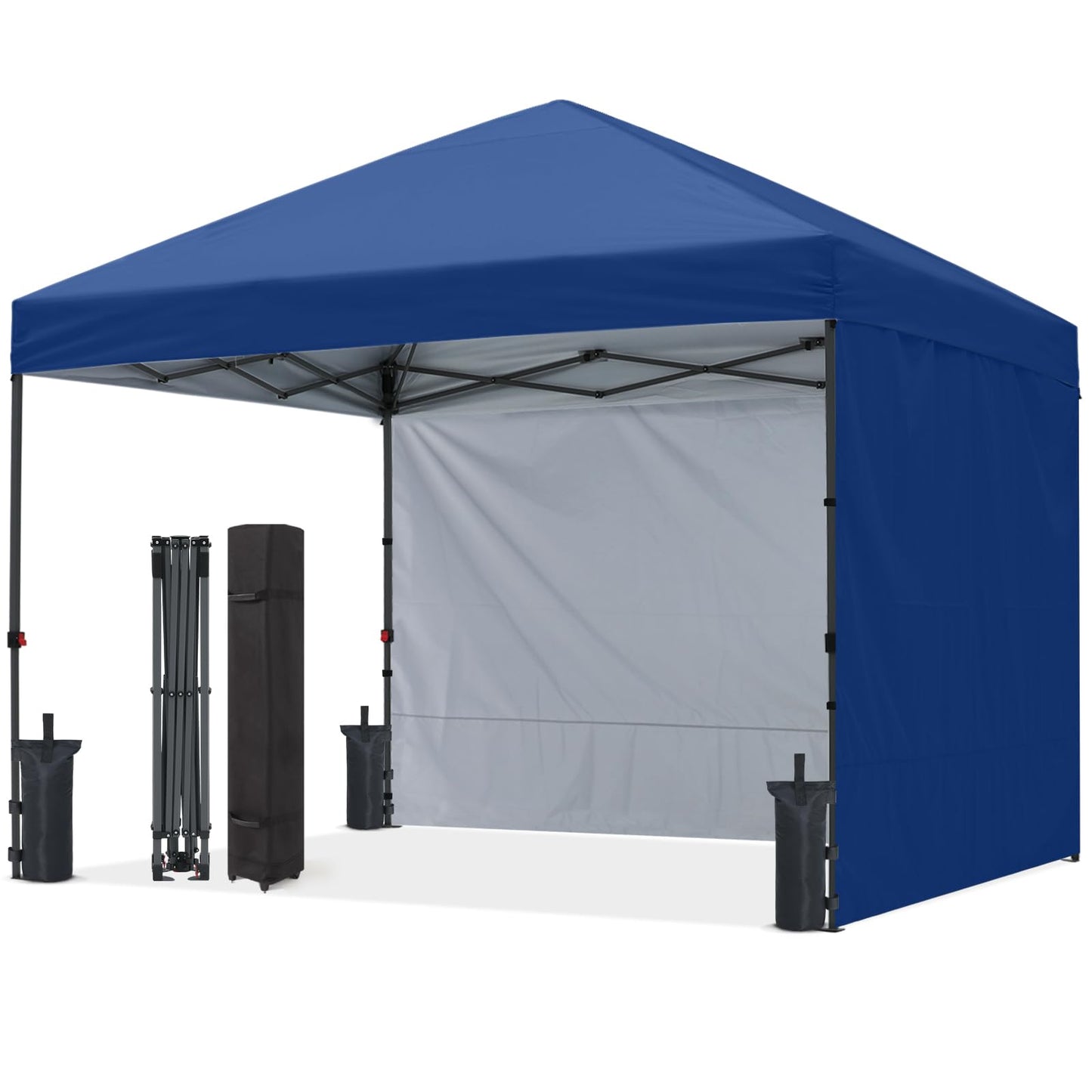 ABCCANOPY Easy Pop up Canopy Tent with 2 Sidewalls for Outdoor Sun Blocking or Rain Protection,10x10, Navy Blue