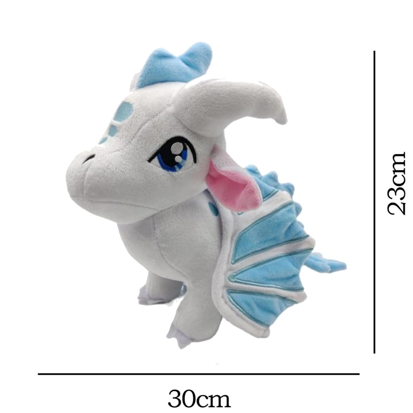 TOLLION Cuddly Plush Wings Dragon Plush Toy Soft Dragon Stuffed Animals Pterosaur Plush Flying Dragon Pillow Plushies Gifts for Fans Adults Kids Boys Girls Toys,9.8 Inches (White)