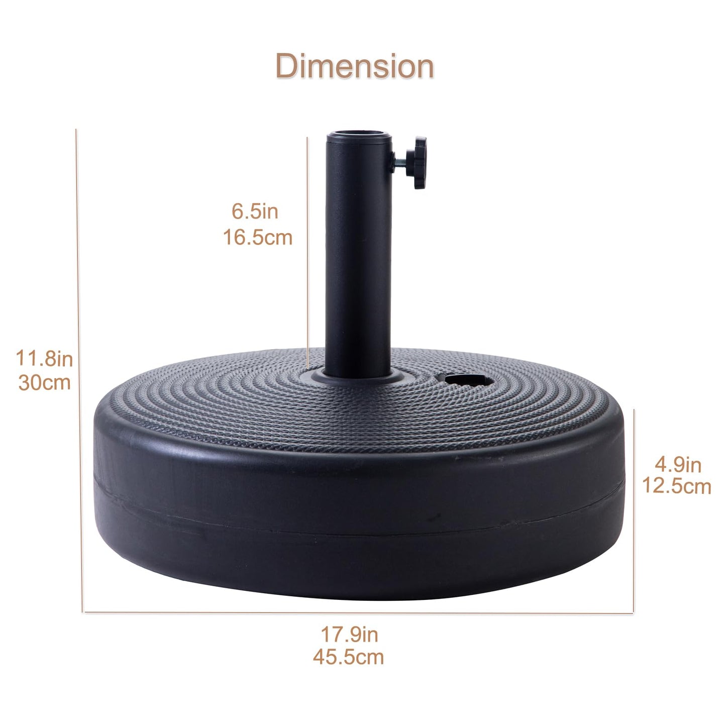 C-Hopetree 60 lb Heavy Duty Water Fillable Base Stand Weight for Patio Outdoor Market Table Umbrella, Black
