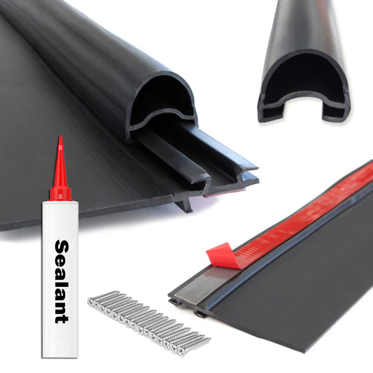 Combo RV Slide Out Black Rubbers | 018-312-EKD & 018-341 EK | 1' x 15/16' x 35' D-Seal Wiper & 1/2' x 2.75' x 35’ Seal Base (Sealant & 018-312-EKD & 018-341 EK)