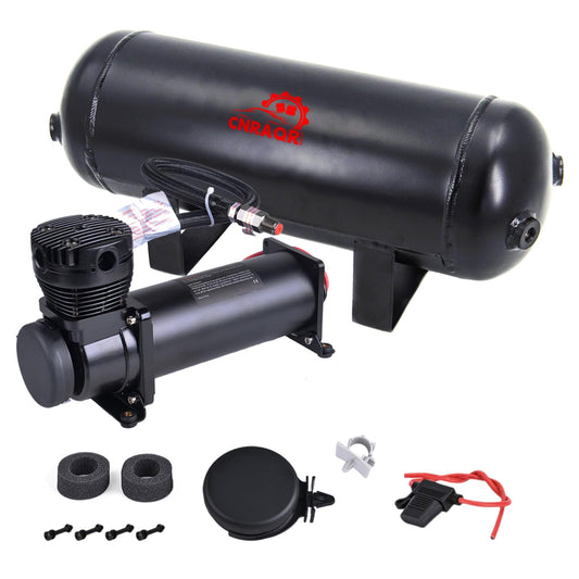 CNRAQR 3 Gallon Air Tank with 200PSI Air Compressor for Suspension/Air Ride/Bag/Car Train Truck Horn Aluminum 12 Liter Compressed air Storage Tank Onboard System Air Suspension Compressor Kit
