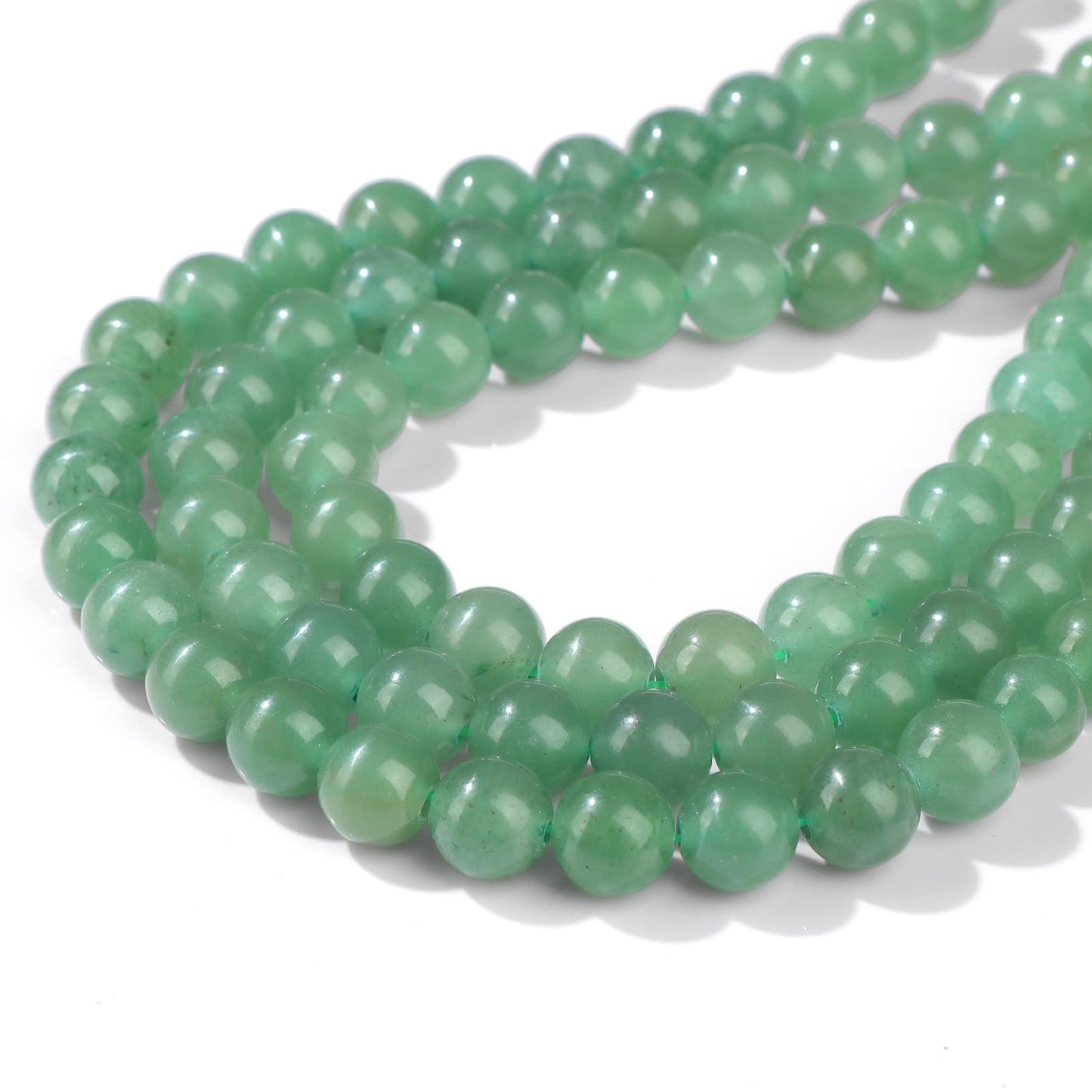 Risyfjew 100PCS 8mm Natural Green Aventurine Beads Gemstone Round Loose Beads for Jewelry Making Chakra Crystal Stone Beads for Bracelets Necklace Earrings Making Supplies (100pcs/Strand)