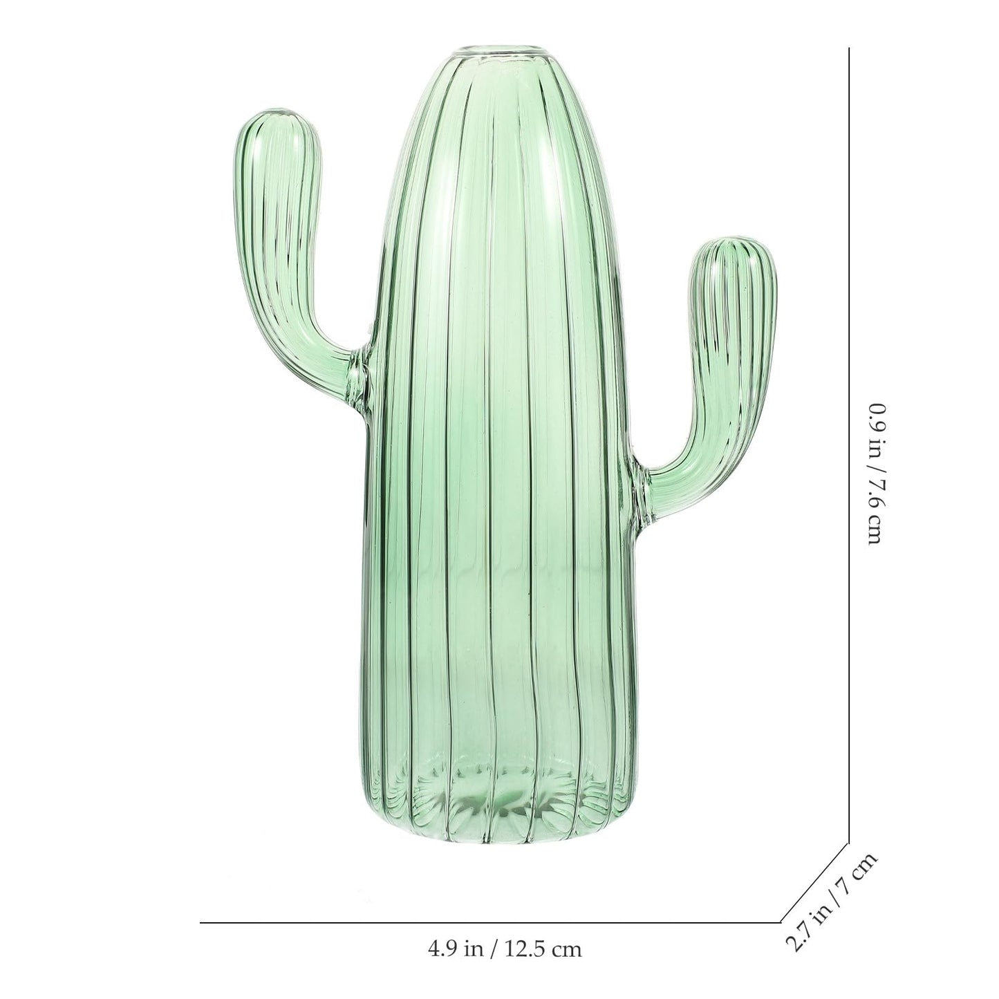 GALPADA Cactus Shaped Glass Hydroponic Vase Small Decorative Terrarium Plant Vase for Desktop Home Décor and Flower Arrangement