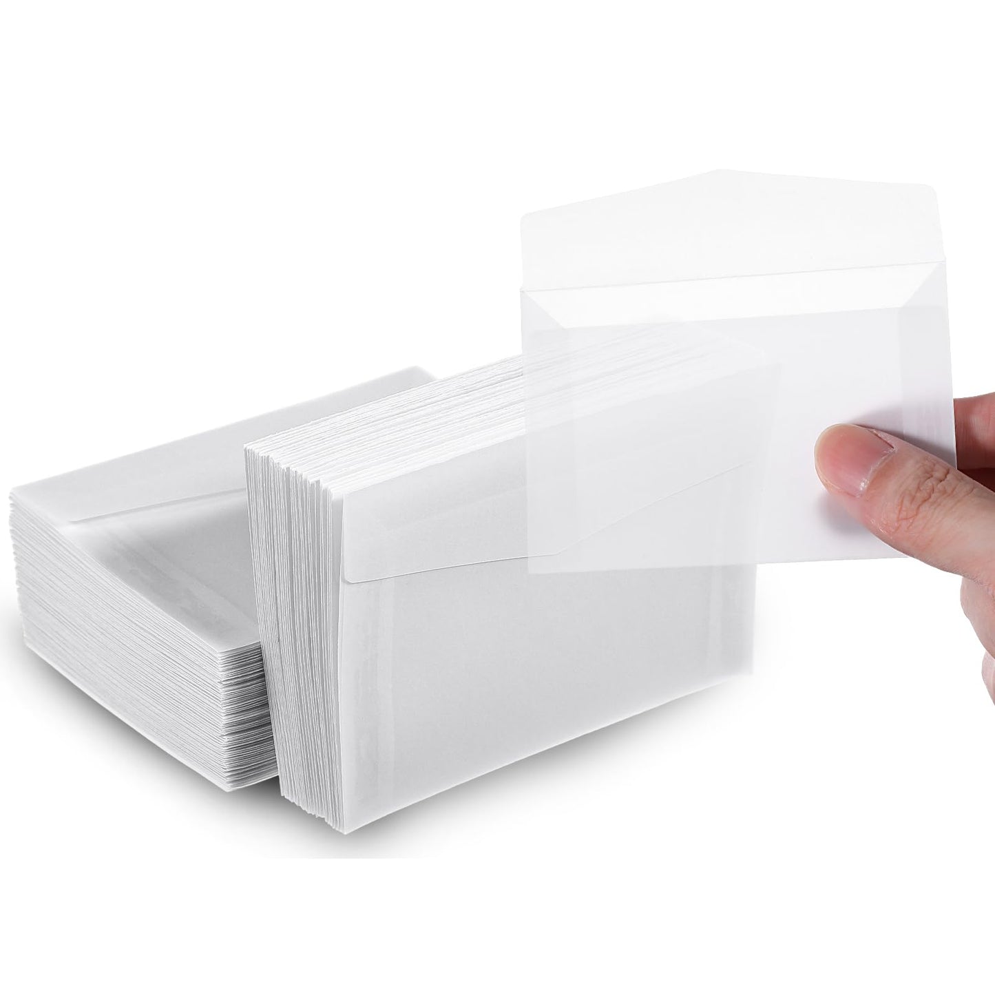 100Pcs Glassine Envelopes, 3.9×2.7 Inches Mini Lotto Ticket Holders, Transparent Glassine Bags, Small envelopes, Glassines Paper Bags for Stamp Scratch Ticket Wedding Favor Craft Project