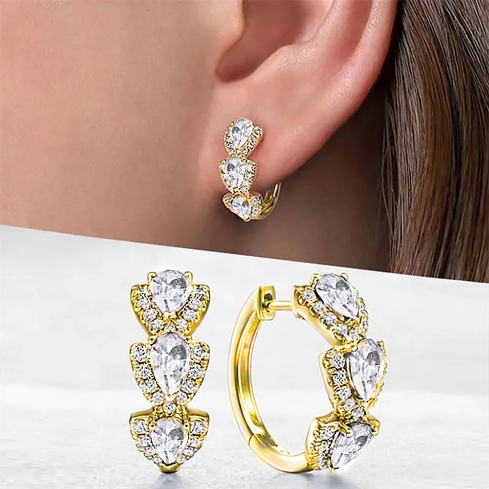 Histone Lymphatic Earring For Women, Lovefinity™ Honorable Joy Halolux Lymphvity Magnetotherapy Germanium Earrings Hoop Jewelry Gifts (Hoop-Gold)