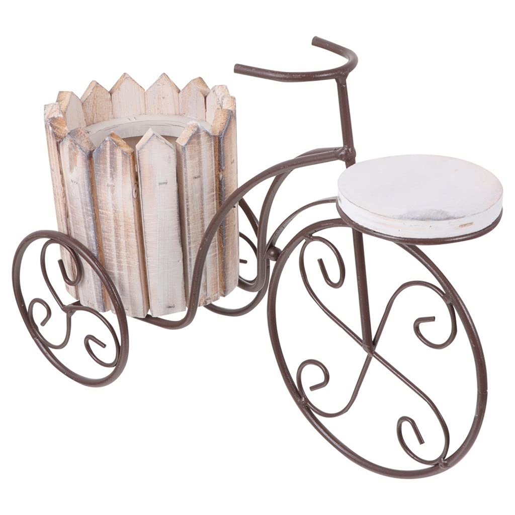 WZWTYSM flower standWrought Iron Plant Stand Rustic Style Flower Pot Cart Holder Flower Basket