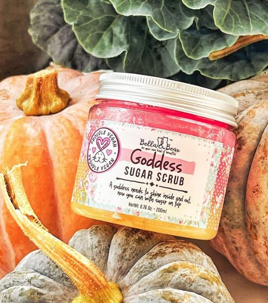 Bella & Bear Goddess Sugar Scrub - 3-in-1 Exfoliator, Body Scrub & Body Wash | Vegan, Cruelty-Free Bliss for Silky Smooth, Radiant Skin