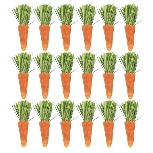 GANAZONO Rabbit Chew Carrots Small Animals Teething Sticks Hamster Chewing Toys Natural Dental Care Chew Pet Toys 2.55X0.59X0.59 Inches 18 Pack