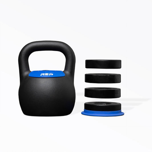 Rep Fitness Adjustable Kettlebell | 24 kg | Weight Set for Home Gym | Strength Training Equipment for Men & Women | Compact Steel Bell with Ergonomic Handle