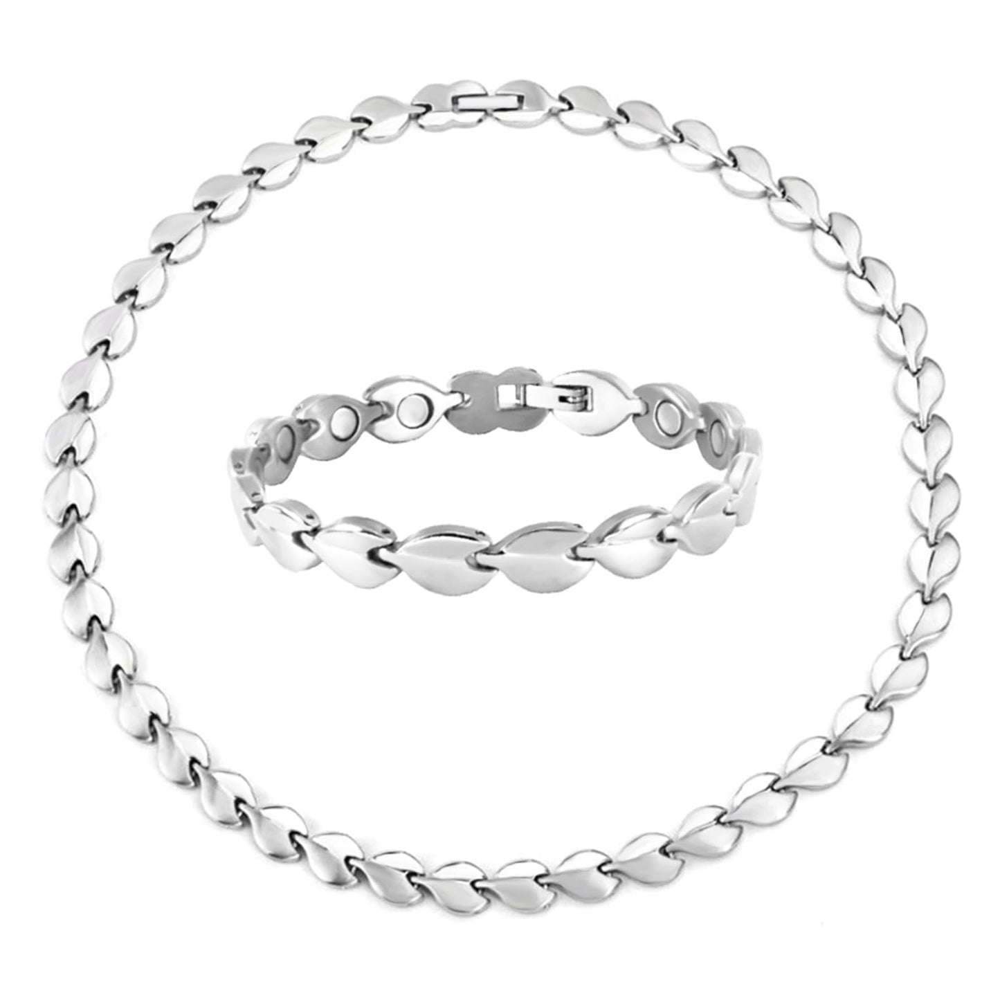 KYOSI Magnetic Necklace Bracelet for Women 3500 Gauss Strength Magnet Jewelry Set Magnetic Bracelet and Necklace