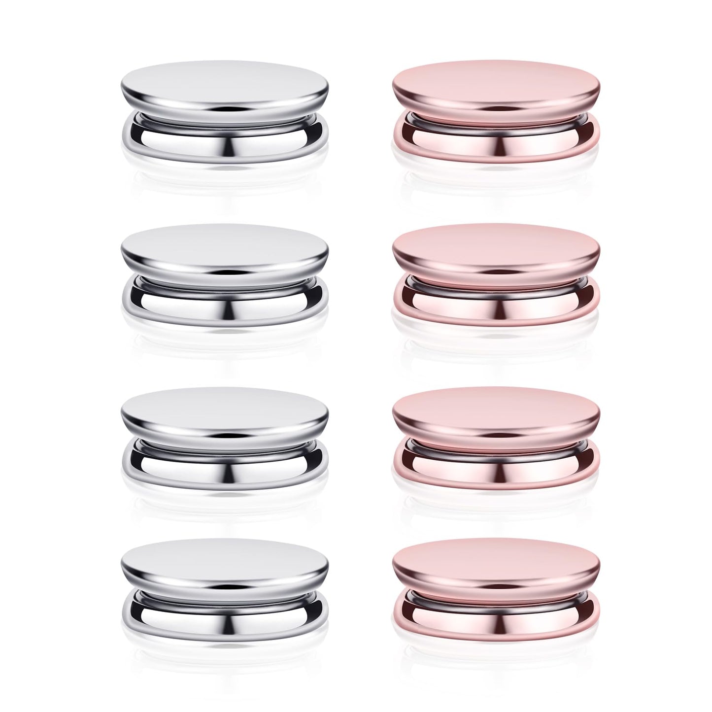 8pcs Hijab Magnetic Pins, Multi-Purpose Magnetic Scarf Clip no Snag Hijab Magnets Scarf Magnetic Clasp Strong Magnetic Hijab Pins Pinless Brooch for Women Clothes (Pink, Silver)
