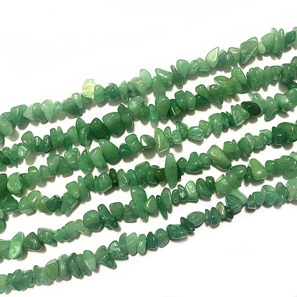 PLTbeads 7-8mm Natural Green Aventurine Gemstone Chips Beads Healing Crystals Waist Bracelets Necklace Kit Irregular Stone DIY Crafts Design Jewelry Making