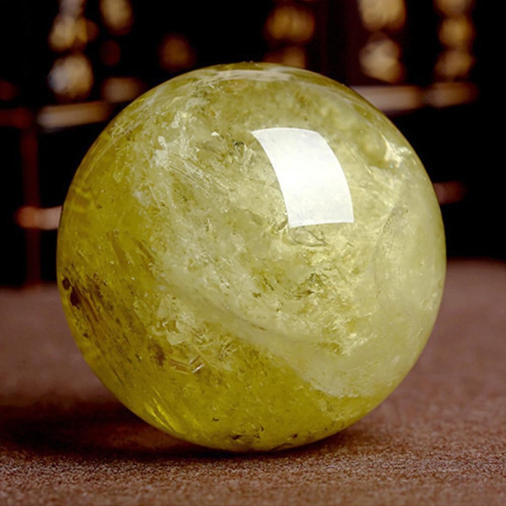 40-50mm Natural Citrine Crystal Ball, Hand Polished Yellow Quartz Sphere, Reiki Healing Crystal Sphere, Energy Balancing Stone Crafts, Feng Shui Home Desktop Ornament, Decorative Gift