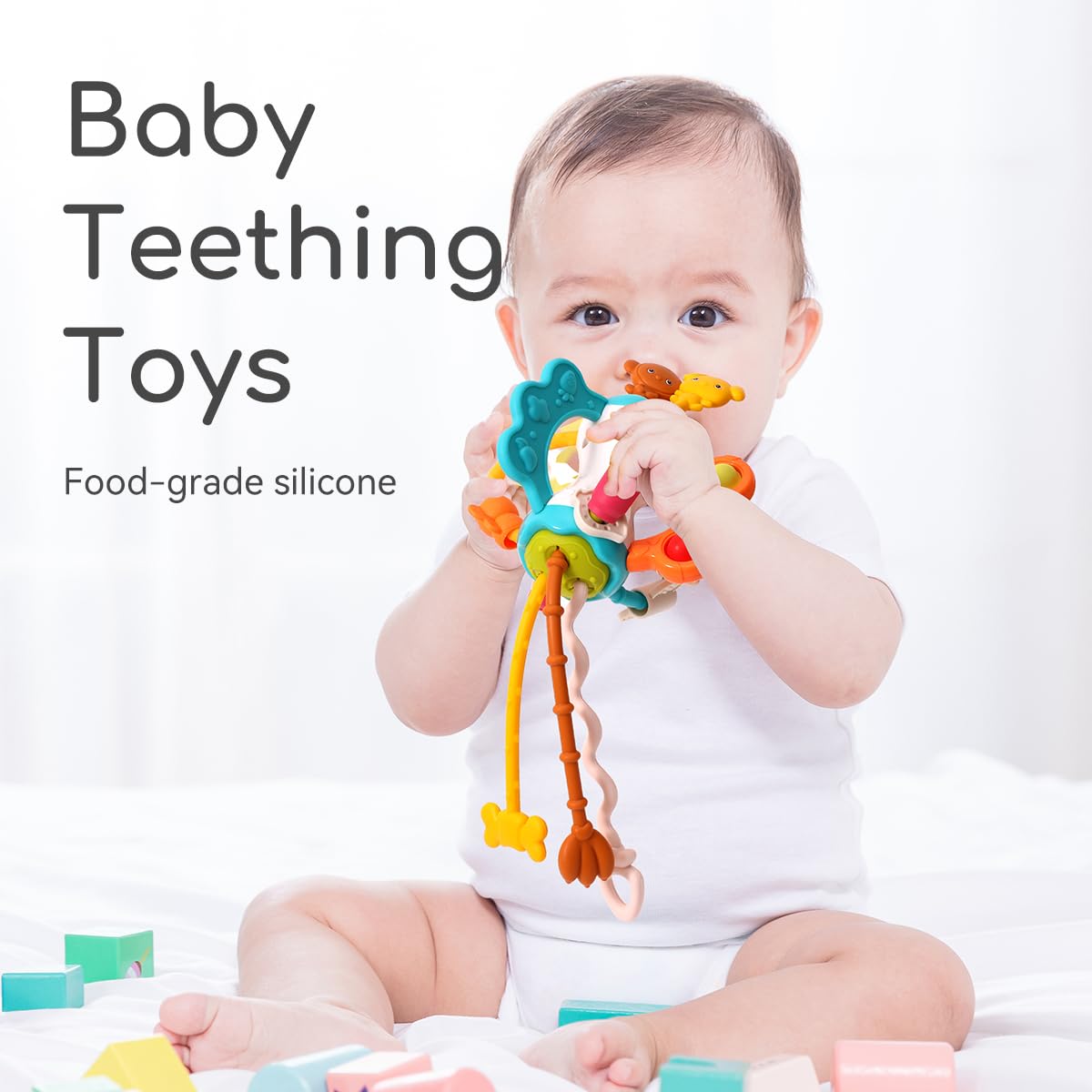 taotaotoys Toddlers Airplane Travel Toys Montessori Toys for Babies 6-12 Months Boy Girl Sensory Baby Infant Car Seat Toys Essentials Silicone Pull String Newborn 1 2 3 Year Old