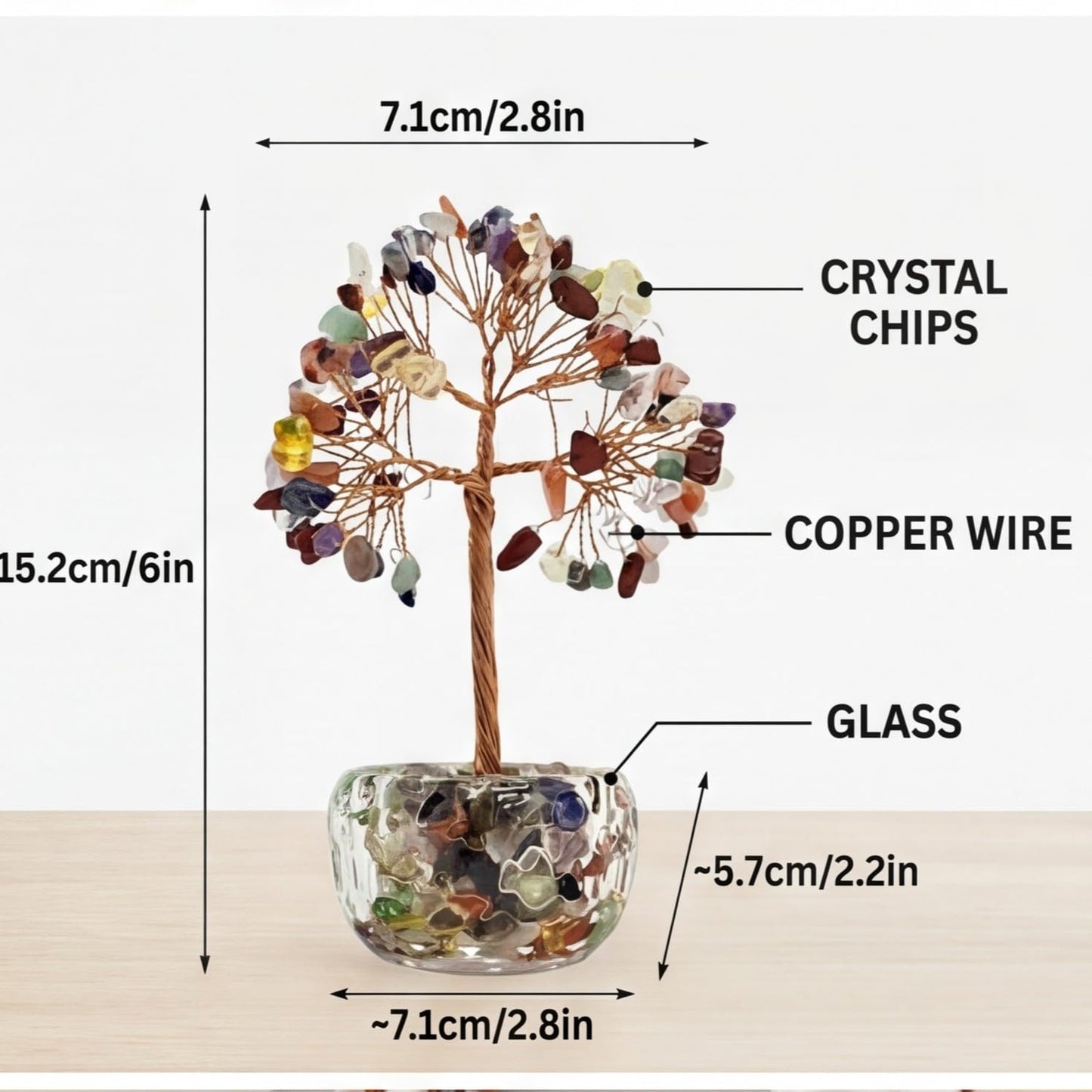 Aisamco Chakra Healing Crystal Tree of Life,Crystals and Healing Stones, Handmade Bonsai Trees,Positive Energy, Wealth, Good Luck,Feng Shui Home Office Decor,Birthday Gifts for Women