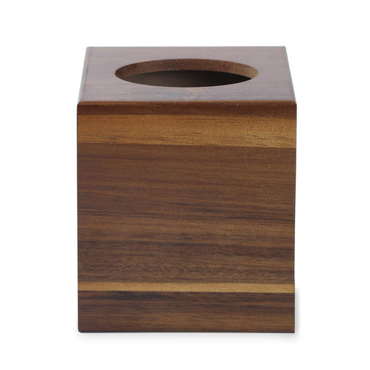 YANGQIHOME Tissue Box Cover Square, Acacia Wood Tissue Holder for Bathroom, Living Room, Dining Table, Decorative Cube Facial Tissue Box Cover, 5.3 x 5.3 x 6.1 inches