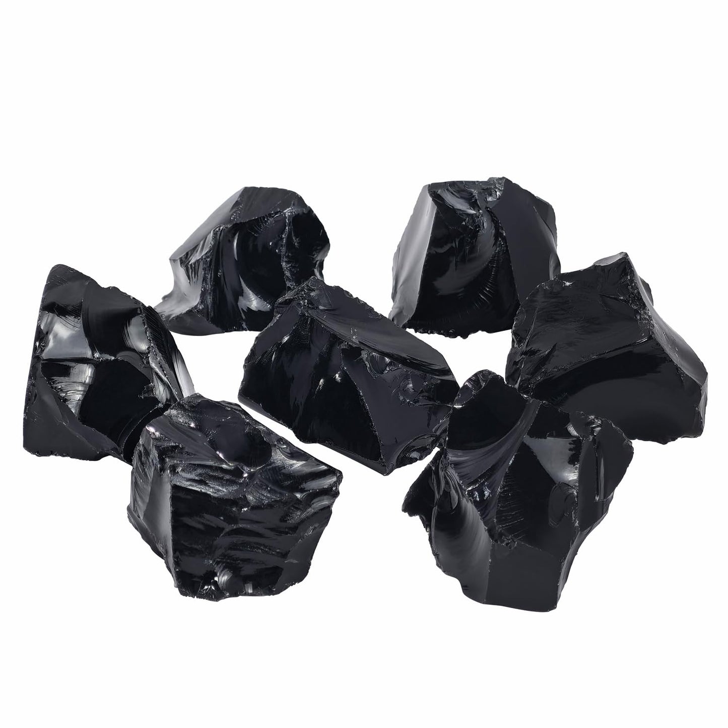 Nvzi Raw Black Obsidian Stone Bulk, Real Gemstones and Crystals, Rocks and Minerals, Healing Crystals, Quartz Crystals and Healing Stones, Cuarzos Originales De Energia Y Piedras(1LB)