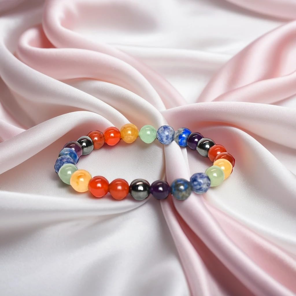 VIVIRAA 7 Chakra Bracelet - Handmade Healing Crystal & Gemstone Bracelet for Spiritual Balance, Positivity, Good Luck, Money & Prosperity | Unique Gift for Women/Mom (7 Chakra - MultiColor)
