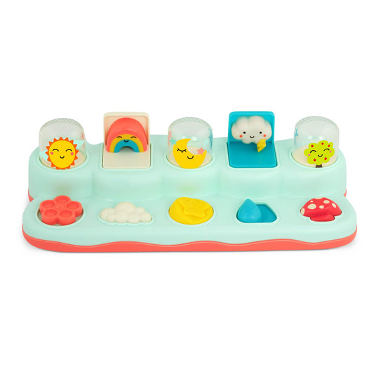 B. toys – Pop – Up Buddies – Cause and Effect Play – Learning Toys for Babies – Interactive Toy with Sun, Rainbow, Star – 18+ Months