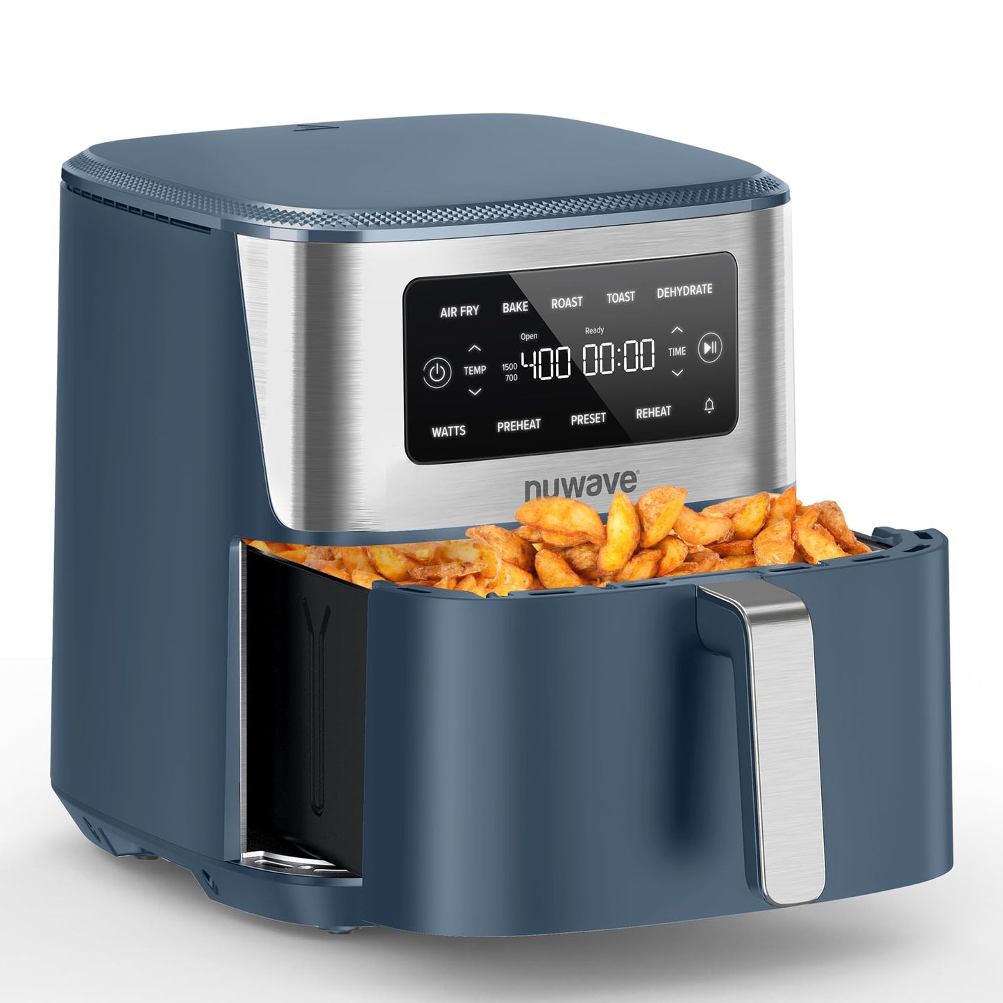 Nuwave Brio Plus 6-in-1 Air Fryer, 7-Qt Large Capacity, 50°F–400°F Precise Temp Control, Non-Toxic PFAS-Free Nonstick, Air Fry, Bake, Roast, Toast, Dehydrate, Reheat, 100 Presets, Dishwasher Safe