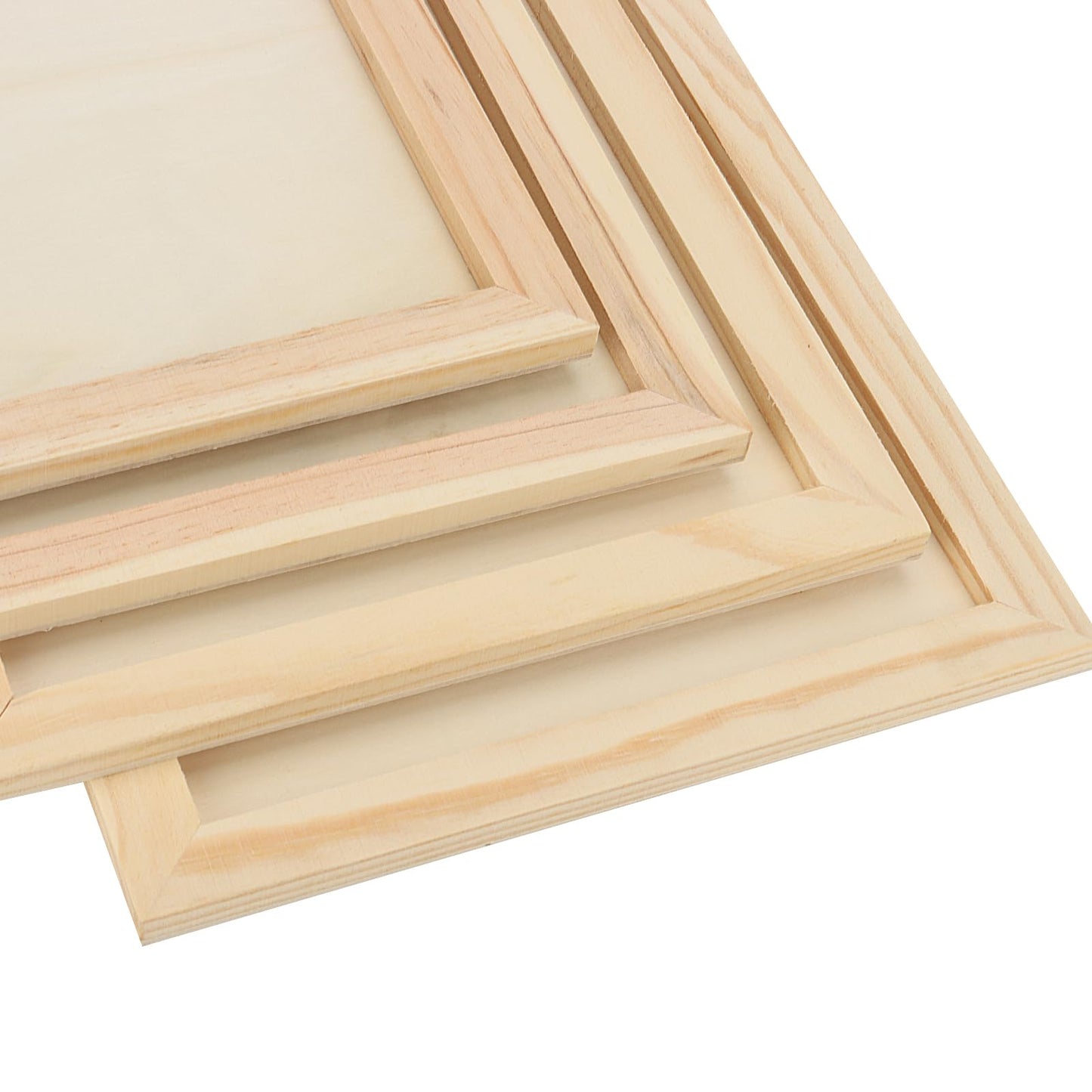 SOUJAP 8 Pack 9 x 12 Inch Wood Canvas Board, Unfinished Wooden Flat Panels, Wood Cradled Framed Canvas for Painting Craft Art