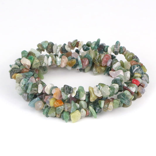 31 inches Chip Stone Loose Gemstones Beads Drilled Strand for Jewelry Making (Indian Agate)