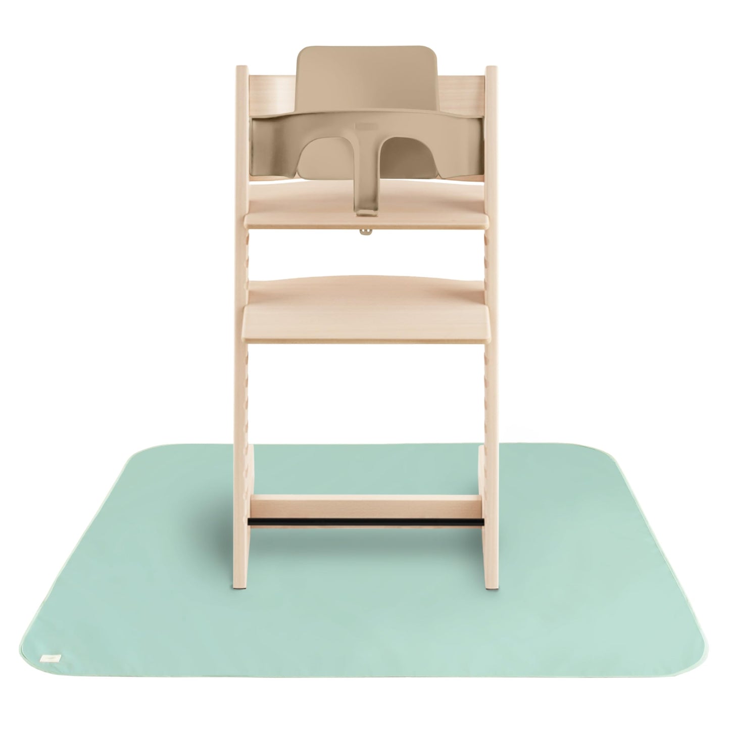 mushie Baby Splat Mat 42.5x42.5 Inch (Roman Green) | Water Resistant for Under High Chair and Infant Play