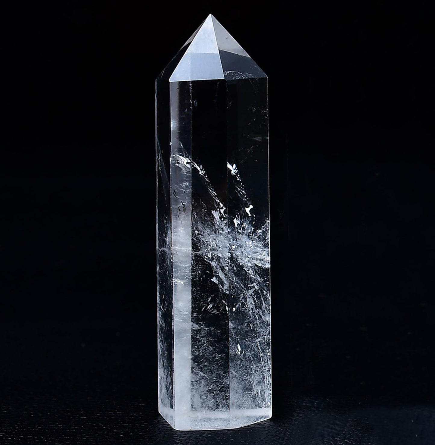 WUYOUSHI 1PCS Clear Quartz Healing Crystals Towers / 1.96-2.36" Natural Reiki Energy Wand Stone 6 Faceted Chakra Quartz Crystal Reiki Meditation Therapy Decoration Gifts
